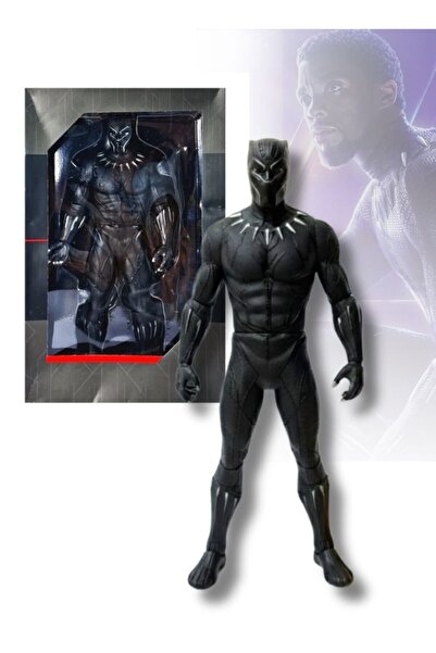 Premium مجسم شخصية النمر الأسود مع بدلة الفايبرانيوم السوداء، بطل خارق من مارفل