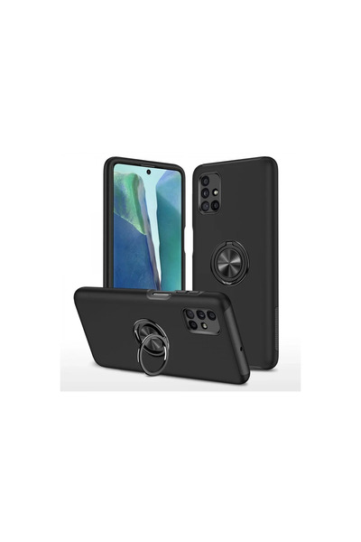 magicool Samsung Galaxy M51 Kılıf Elit Yüzüklü Kapak - Siyah