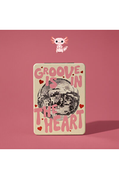 Ayna Groove Is In The Heart Desenli Cep Aynası | Çift Taraflı Katlanır | Taşı...