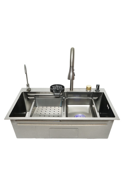 OEM Chiuvetă de bucătărie multifuncțională din oțel inoxidabil cu două robinete