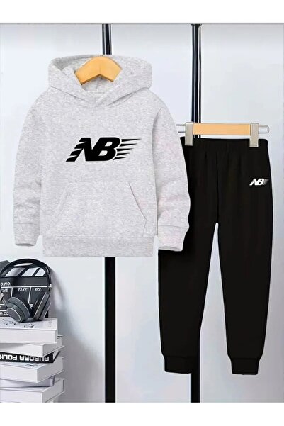 ELAN WEAR Nb Printed Hooded Sweat Suit - Hooded Sweatshirt Top and Bottom Set...