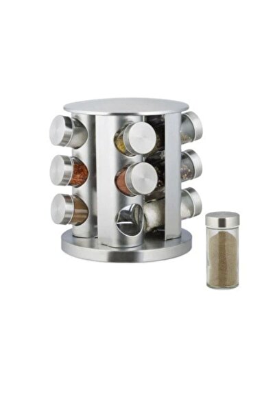 OEM Suport rotativ pentru condimente cu 12 recipiente, organizator inox pentr...