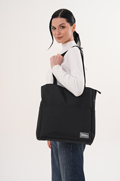 Boman Geniş Hacimli Fermuarlı Çok Gözlü Kanvas Bez Spor, Okul, Günlük Çanta