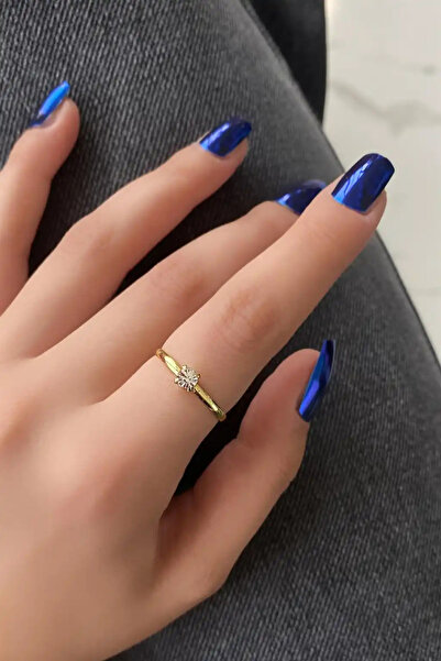 MDCOLLECTİON Kadın Altın Renk Ayarlanabilir Taşlı Yüzük – Şık & Trend Aksesuar