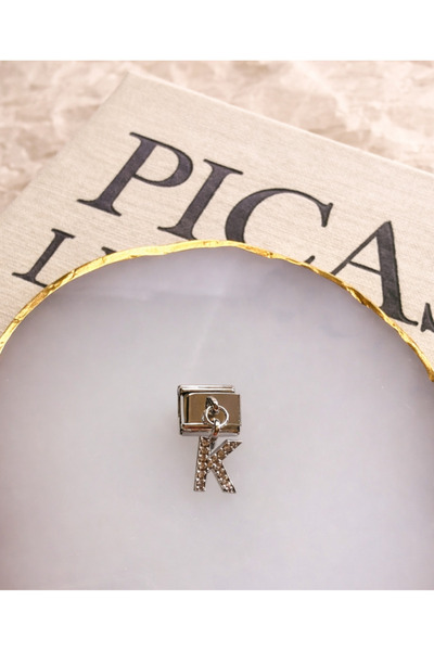 ANKA JEWELLRY Steel Hanging Letter K Italian Charm