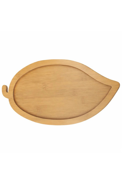 ABYZ Rustic bamboo platter for appetizers, leaf shape, 35x18 cm, design