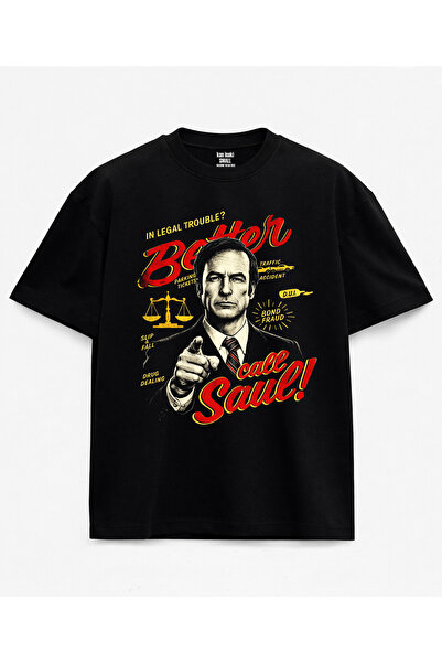 kun inaki Better Call Soul Goodman Breaking Bad Baskılı Siyah Unisex Tişört