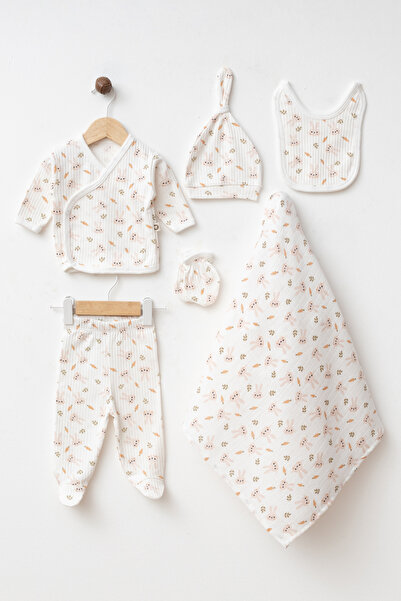 yukobaby bebeğiniz için en doğalı Bebek Tavşanlı %100 Pamuk 6'lı Çift Kat Müs...