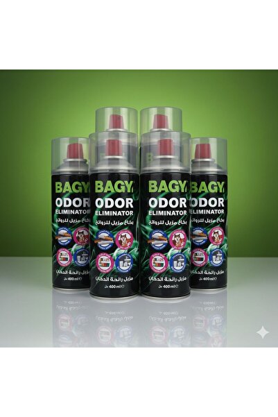 BAGY بخاخ مزيل روائح قوي – لإزالة رائحة الدخان والمطبخ والحيوانات 400مل × 6 حبات