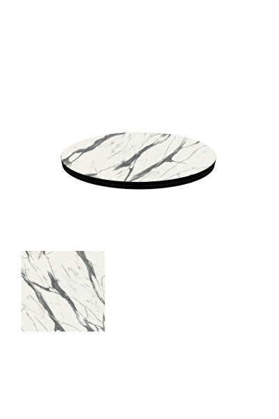 Dockers Kompakt Laminat Masa Tablası (70 cm Yuvarlak) - Afyon Marble