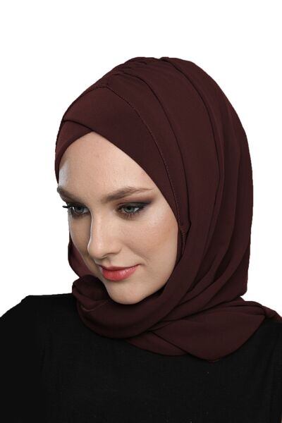 elysianfidan Şal Takmatik, simplu, maro, turban instant, hijab, potrivit pent...