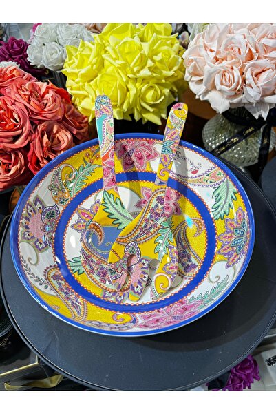 hediye Esterhomedecor Melamine Salad Bowl with Spoon