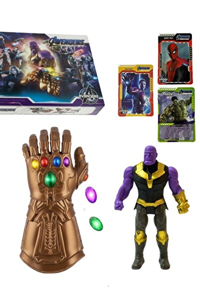 Premium مجسم ثانوس مع قفاز إنفينيتي، لعبة مارفل سوبر فيلر قابلة للتجميع باللو...