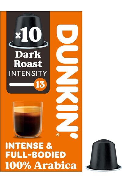 Dunkin كبسولات قهوة دانكن نسبريسو المحمصة الداكنة، 10 كبسولات