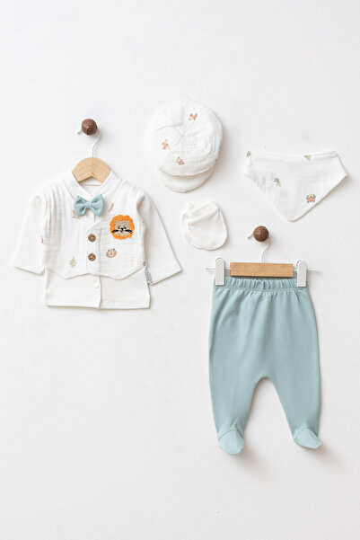 yukobaby bebeğiniz için en doğalı Baby Muslin Lion Embroidered 100% Cotton 5-...