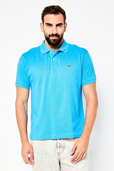 Lacoste Men Classic Fit Embroidered Logo Short Sleeves Polo Shirt, Blue