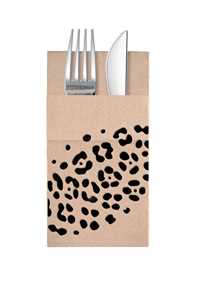 Story 40X40 cm Black Foil Leopard Safari Party Patterned Kraft Colored Paper ...