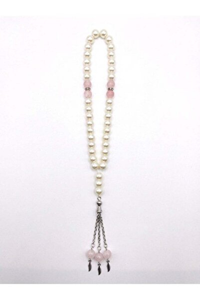 Generic 33 White Pearl Pink Prayer Beads Prayer - Ramadan Eid Gift