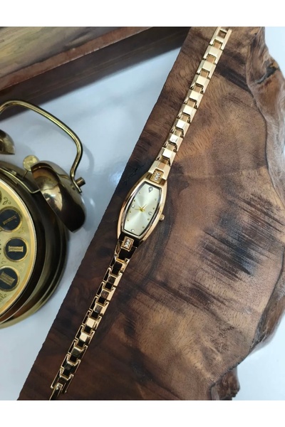 Mihristore ساعة يد نسائية كلاسيكية ذهبية اللون هدية عيد الحب