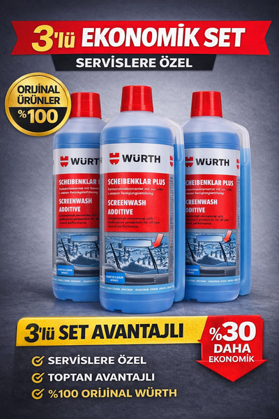 Würth Profesyonel Bakım Ürünü – 3’lü Set (Servis Tipi Kullanım)