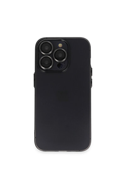 eco port حافظة آيفون 13 برو ماكس مع عدسة لوكو سيليكون - أسود