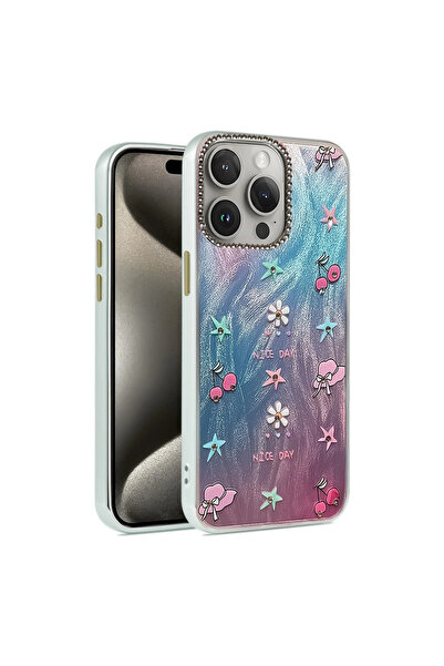 eco port iPhone 15 Pro Case Blade Mirrored Pattern Cover - Pattern 4