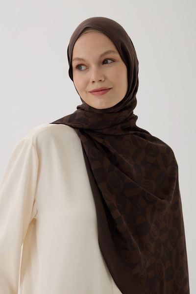 Valentino Orlandi Logo Series Monogram Shawl - 06244 Bitter Brown