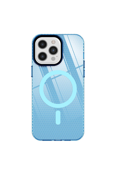 eco port حافظة آيفون 12 برو ماكس بيتا مغناطيسية آمنة من السيليكون - أزرق