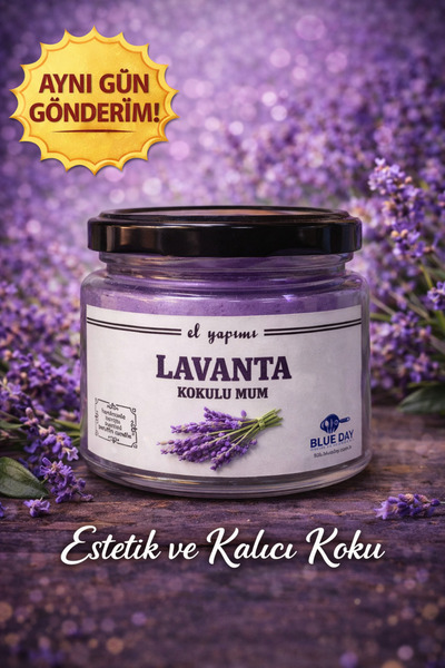 Diyet AVM BÜYÜK BOY LAVANTA KOKULU KAVANOZ MUM EL YAPIMI RAHATLATICI