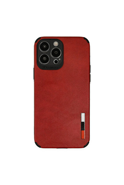 eco port Iphone 13 pro max case loop leather silicone - red