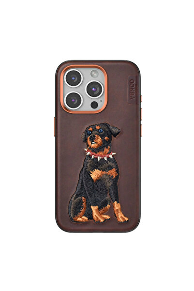 eco port iPhone 15 Pro Permanent Patterned Cover - Dark Brown