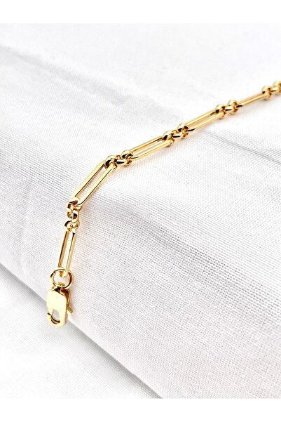 Siya Silver Kararmaz Çelik 14k Altın Kaplama Ataç Zincirli Bileklik - Hediye ...