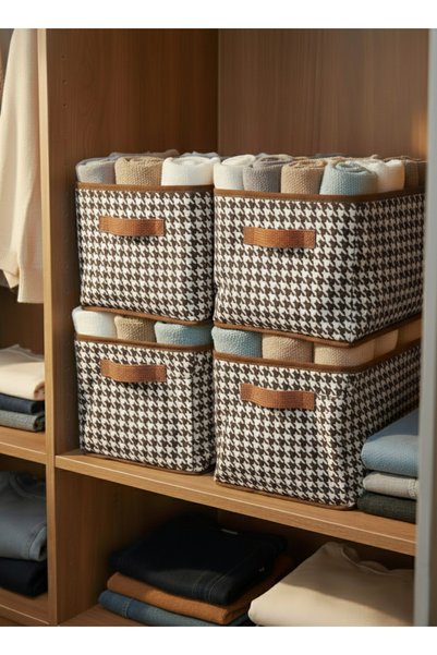 SER&YAT 1 Piece Steel Cabinet and Shelf Organizer Bitter Brown 45X25X20 Foldable Clothing Organizer