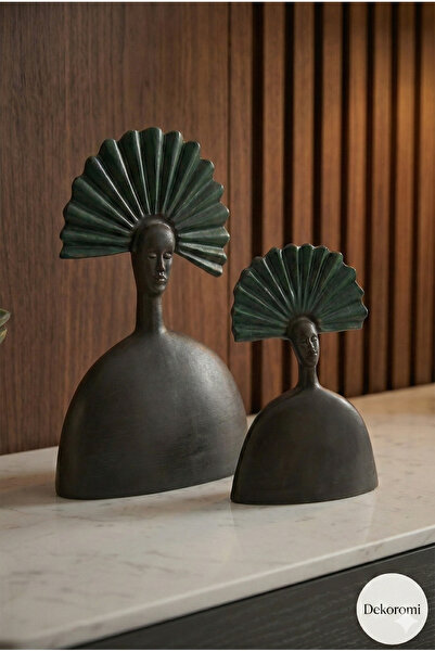 Dekoromi Dekoratif 2'li Biblo Kızılderili Yelpaze Başlıklı Kadın Trend Hediye...