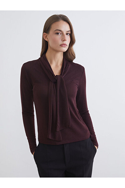 LC Waikiki Peak New Season Shawl Collar Shiny Look Blouse