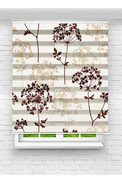 Enzo Home Çiçek Desenli Zebra Stor Perde – Modern