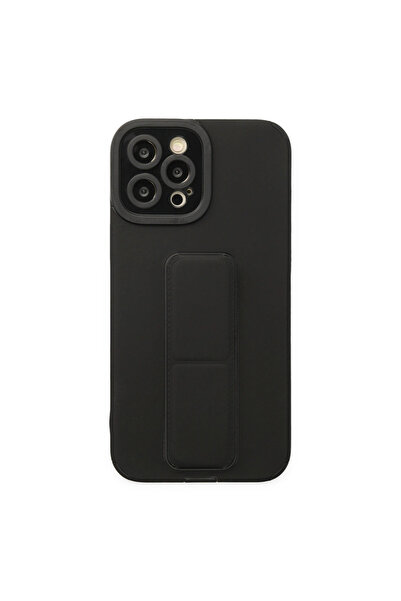 eco port حافظة آيفون 12 برو ماكس ميجا ستاند سيليكون - أسود