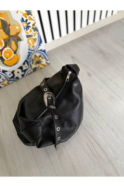 Melos Butik Γυναικεία τσάντα χεριού και ώμου από μαλακό δέρμα με λεπτομέρεια ...