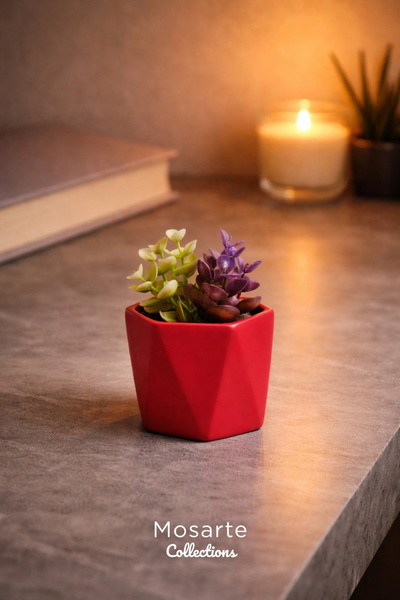 Mosarte Prizma Köşeli Dekoratif Obje / Saksı – Modern Minimal Tasarım