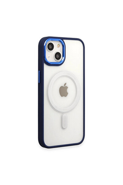eco port iPhone 15 Pro Case Room Magneticsafe Silicone - Navy Blue