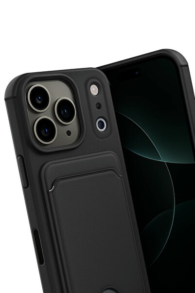 Epilons آيفون 17 كيلفن سيليكون مع حامل بطاقات - أسود