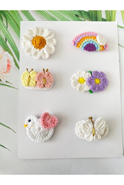 Hand Mother's Since 2024 Saçsız Bebek Tokası 6'lı Klips Handmade %100 Cotton ...