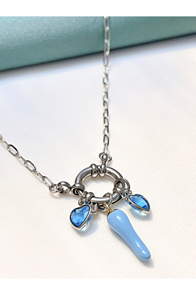 Berilya Aksesuar قلادة من الفولاذ بتصميم الحب والحظ مع شكل الفلفل الحار وتفاص...