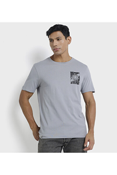 Ben Sherman Grey Graphic Crew Neck Men Casual T-Shirts