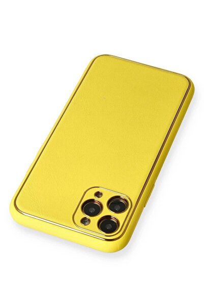 Najmaddin غطاء سيليكون من جلد كوكو لـ Newface iPhone 11 Pro - أصفر