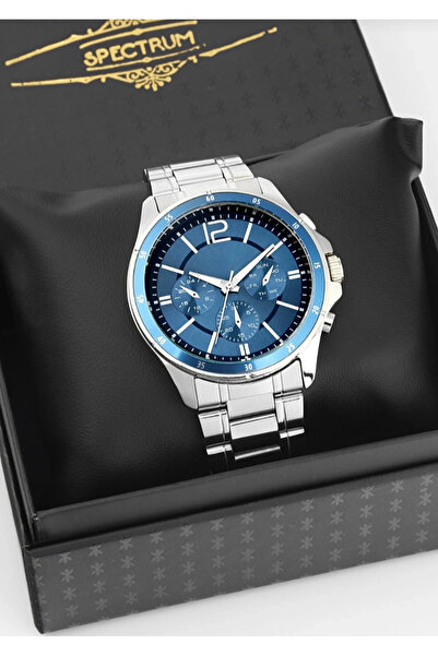 naaksesuar Silver Color Blue Dial Steel Brand Model Men's Watch