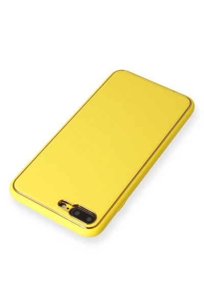 Epilons غطاء سيليكون من جلد الكوكو لجهاز iPhone 7 - أصفر