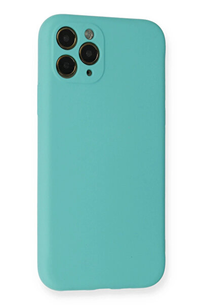 Epilons حافظة آيفون 11 من السيليكون المخملي الداخلي - تركواز