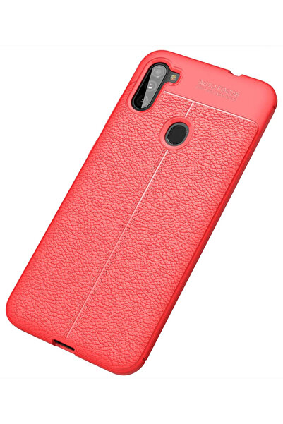 Najmaddin غطاء Newface لهاتف Samsung Galaxy A11 بتركيز تلقائي - أحمر