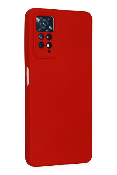 Epilons حافظة ريدمي نوت 11 من السيليكون المخملي الداخلي - أحمر
